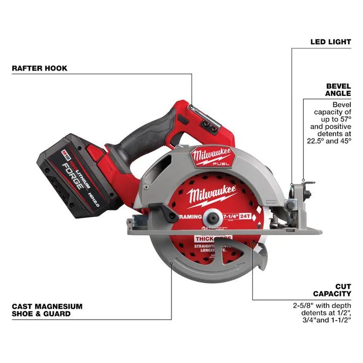Milwaukee M18 FUEL 7-1/4 Inch Circular Saw Kit - Professional Performance Edition 3