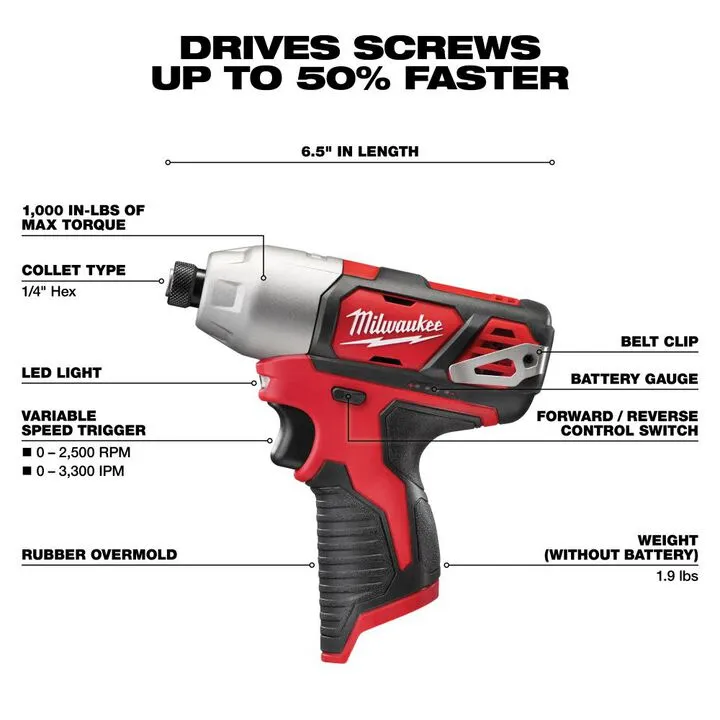 Milwaukee M12 12V Hammer Drill and Impact Driver 2-Tool Combo Kit 3