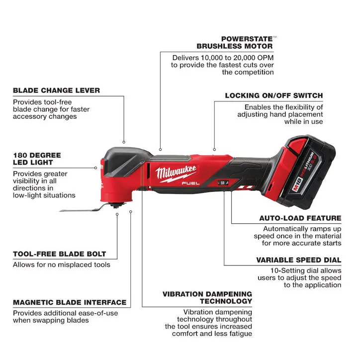 Milwaukee M18 FUEL Oscillating Multi-Tool Kit - Professional Grade Performance 9