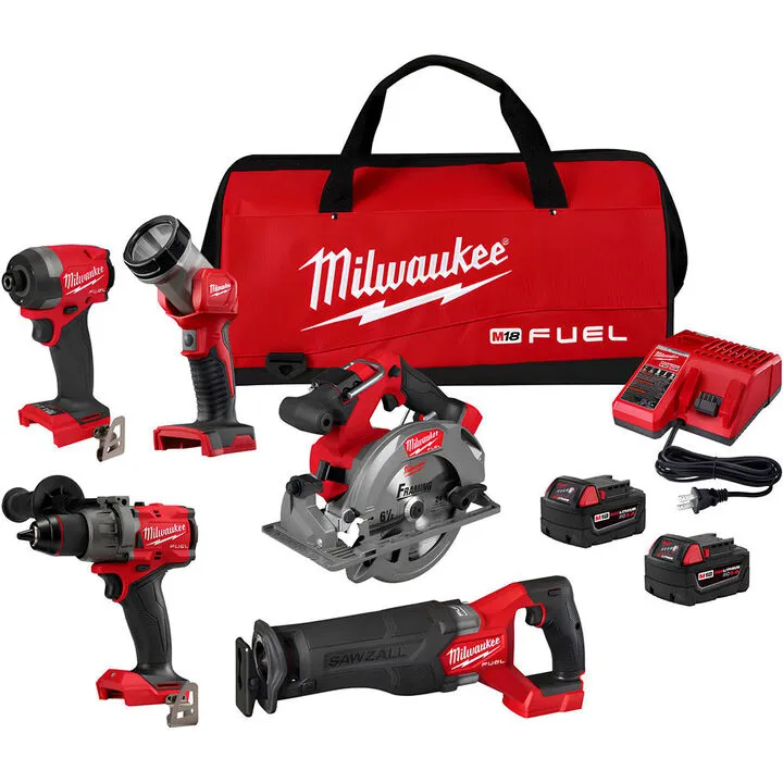 Milwaukee M18 FUEL 5-Tool Combo Kit - Professional Grade Cordless Power