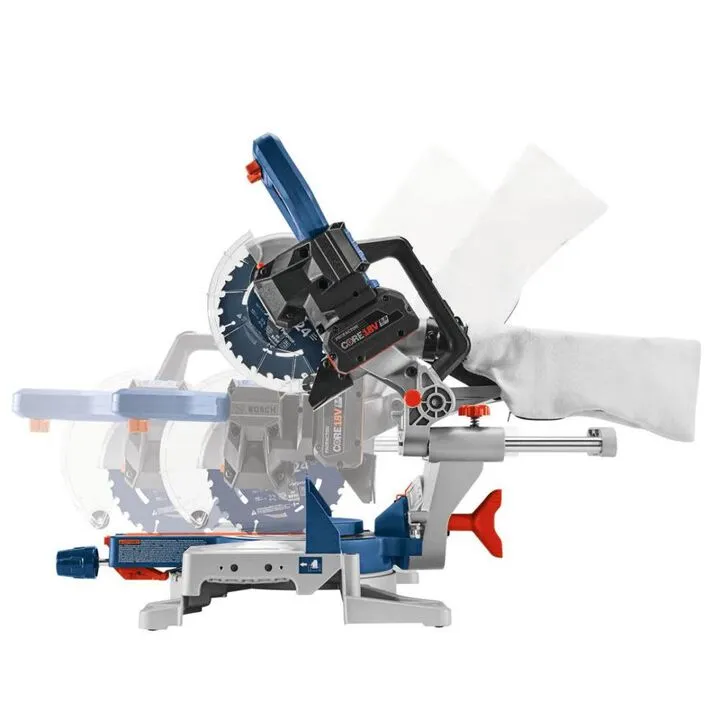 Bosch PROFACTOR 18V 7-1/4in Single Bevel Slide Miter Saw Kit with CORE18V 8.0 Ah Battery 3