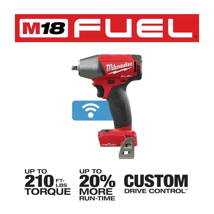 Milwaukee M18 FUEL 3/8 in. Compact Impact Wrench with Friction Ring and ONE-KEY (Bare Tool) 2