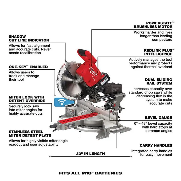 Milwaukee M18 FUEL 12-Inch Dual Bevel Sliding Compound Miter Saw & Stand Bundle 4