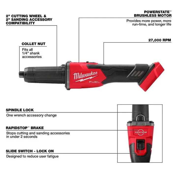 Reed Mfg Bevel Boss Pipe Beveler Kit with Milwaukee 2939-20 Die Grinder & 15-Degree Carbide Bit 1