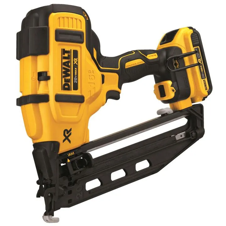 DEWALT 20V MAX 16 Gauge Angled Cordless Finish Nailer Kit - Professional Grade Performance 1