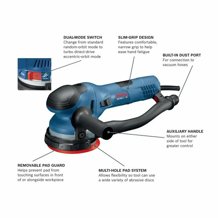 Bosch Dual Mode 5-inch Random Orbit Sander - Factory Reconditioned Performance 1