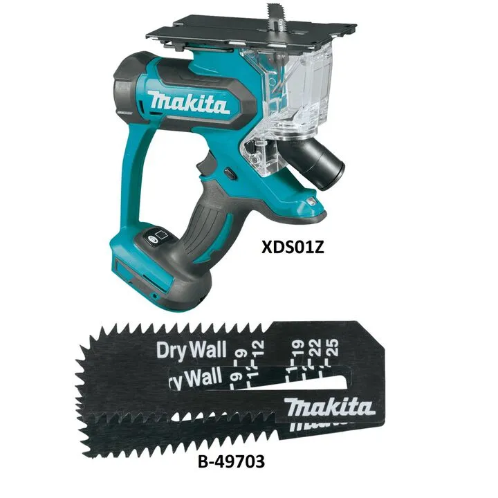 Makita 18V LXT Cut-Out Saw (Bare Tool) with Premium HCS Cut-Out Blade 2-Pack Bundle 1