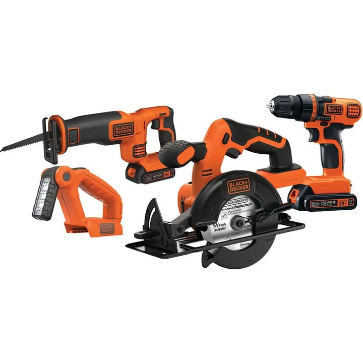 Black and Decker 20V Max 4-Tool Cordless Combo Kit for Home Maintenance