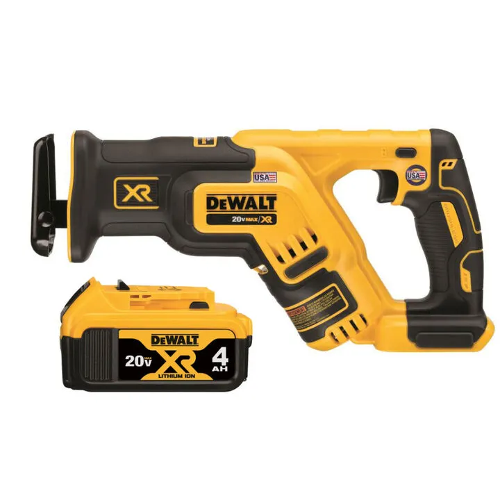 DEWALT 20V MAX Compact Reciprocating Saw Kit with XR 4Ah Battery Bundle