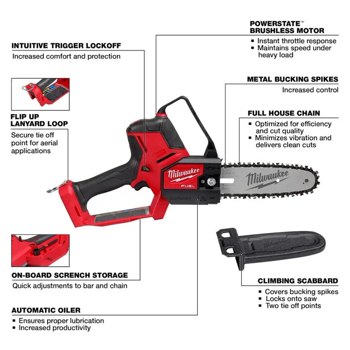 Milwaukee M18 FUEL 2-Tool Combo Kit with D-Handle Pruning Saw - Professional Performance Bundle 6