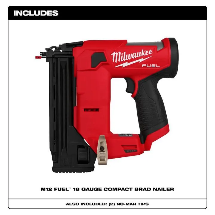 Milwaukee M12 FUEL 18 Gauge Compact Brad Nailer (Bare Tool) 2