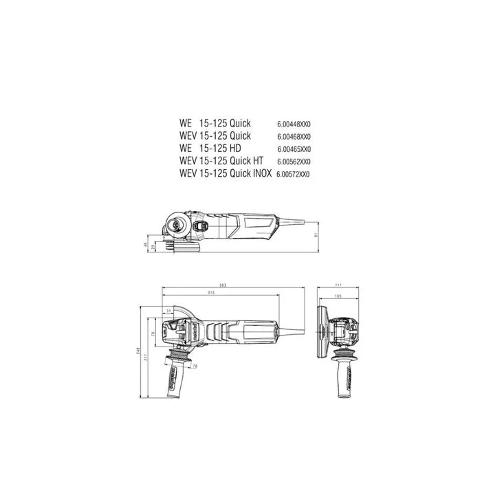Metabo WEV 15-125 5-inch Angle Grinder with Vario-Tacho-Constamatic (VTC) Electronics 1