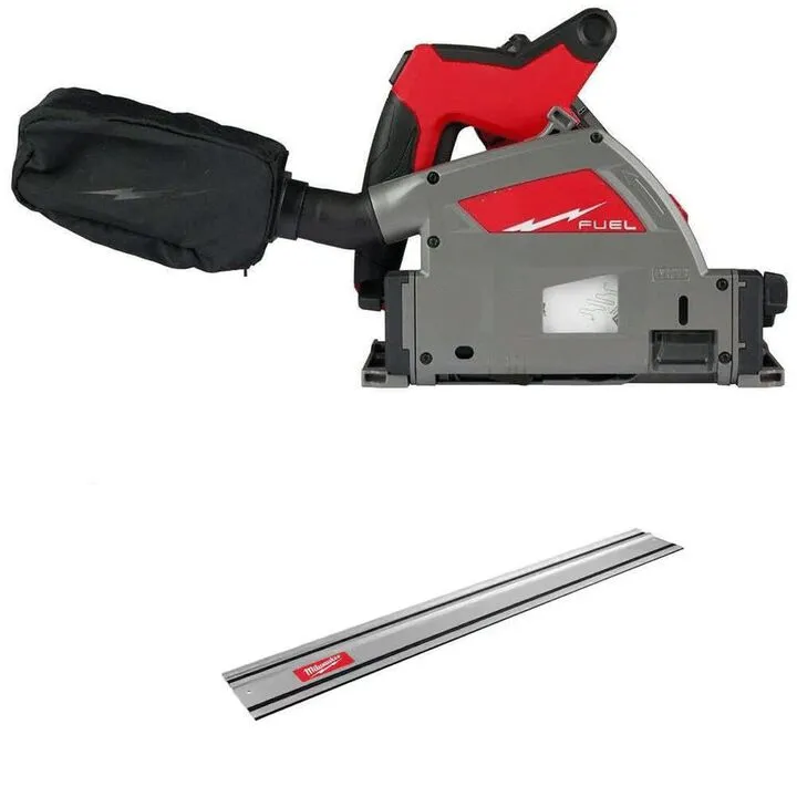 Milwaukee M18 FUEL 6-1/2 Inch Plunge Track Saw with 55 Inch Guide Rail