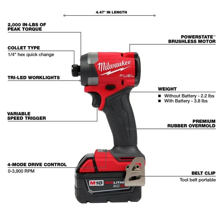 Milwaukee M18 FUEL 3-Tool Combo Kit: Drill, Impact Driver & Pruning Saw 3