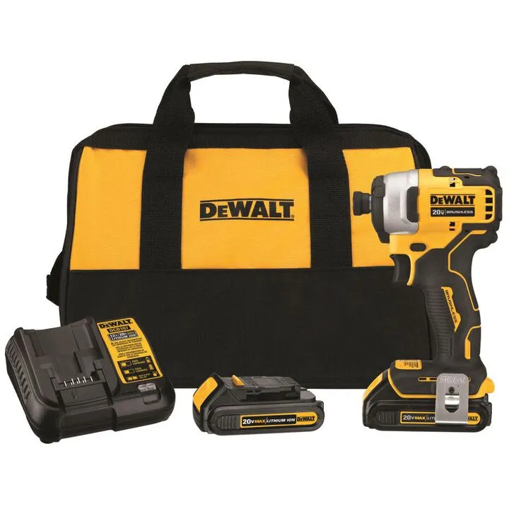 DEWALT 20V MAX Compact Brushless Impact Driver Kit with Rapid Load Accessory Set & Toughcase+ 5