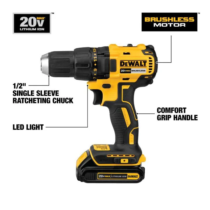 DEWALT 20V MAX Compact Brushless Drill Driver & Rapid Load Accessory Set with Toughcase+ Bundle 2