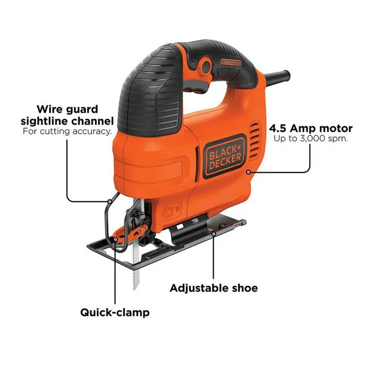 Black and Decker 4.5 Amp Jig Saw (BDEJS300C) - Reliable DIY Cutting Performance 1