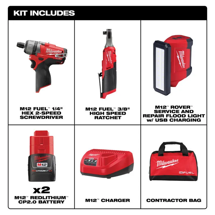 Milwaukee M12 3-Piece Screwdriving Combo Kit - Precision Cordless Performance 1