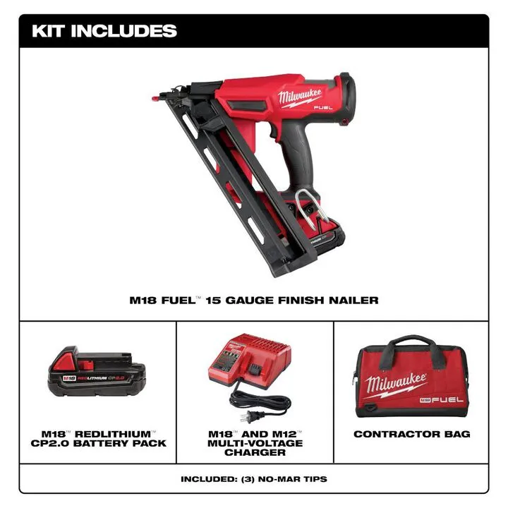 Milwaukee M18 FUEL 15 Gauge Finish Nailer Kit - Precision Cordless Performance 1