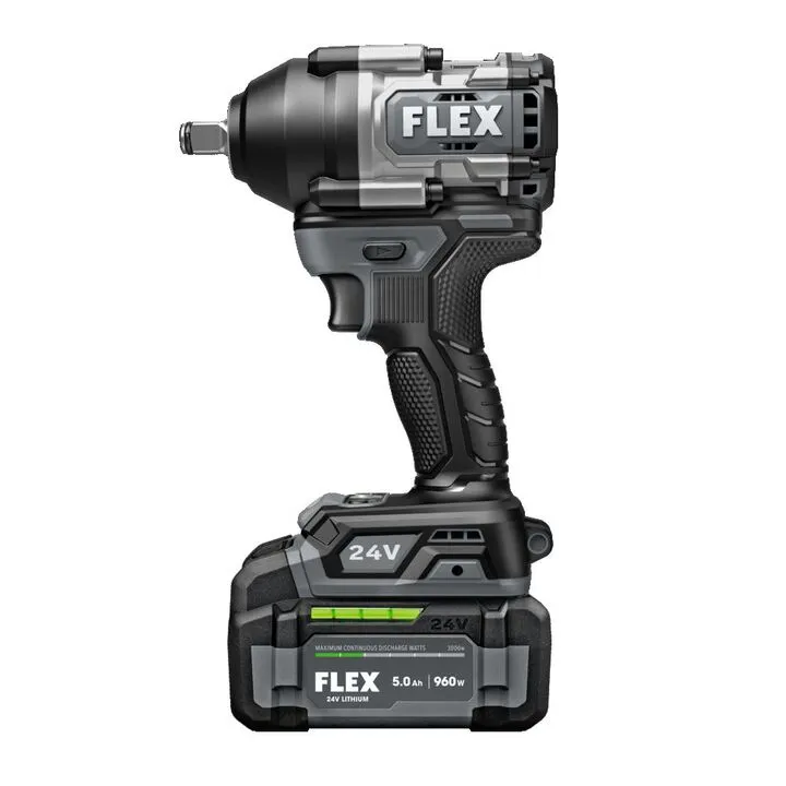 FLEX 24V Cordless 1/2 Inch Mid Torque Impact Wrench Kit - Professional Grade Performance 4