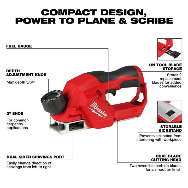 Milwaukee M12 Brushless 2-Inch Planer (Bare Tool) 2