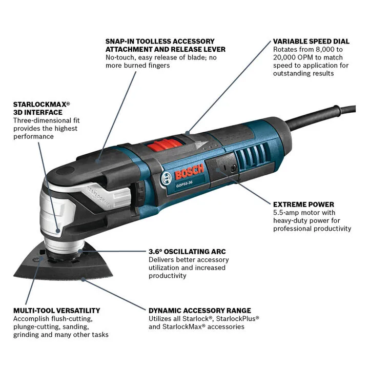 Bosch StarlockMax Oscillating Multi-Tool Kit - 40-Piece Professional Reconditioned Set 4
