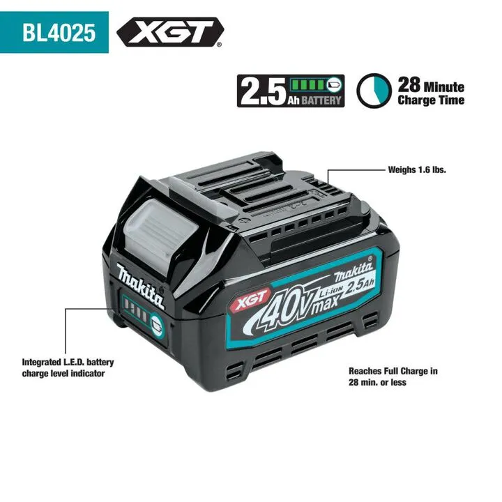 Makita 40V max XGT Brushless 23 Gauge Pin Nailer Kit (2.5Ah) 1