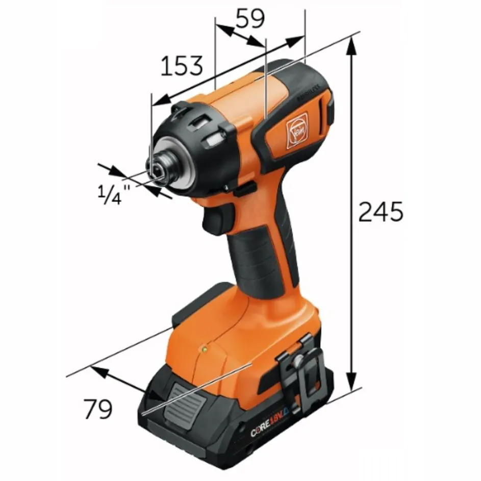 Fein 18V ASCD 18-200 W4 SELECT AS Cordless Impact Driver (Bare Tool) 2