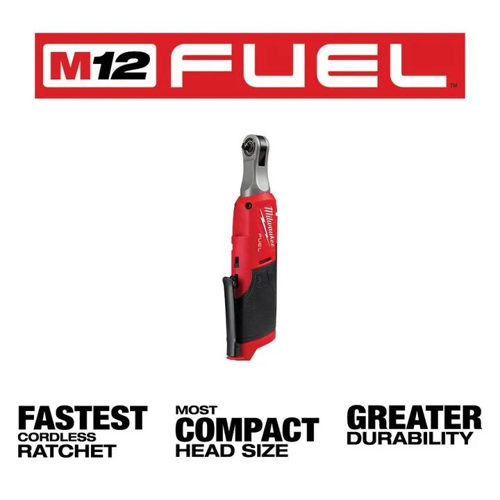 Milwaukee M12 FUEL 1/4 inch High Speed Ratchet (Reconditioned - Bare Tool) 1
