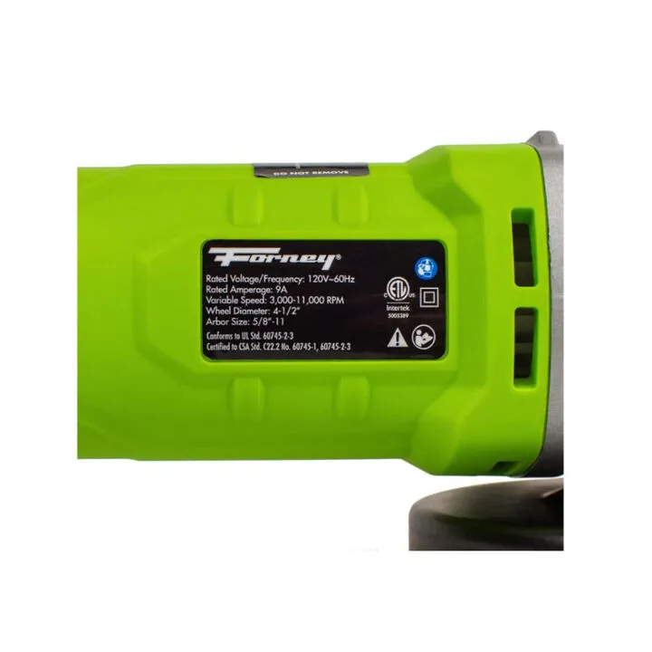 Forney Industries 4-1/2 in Angle Grinder - High-Performance Metalworking Tool 8