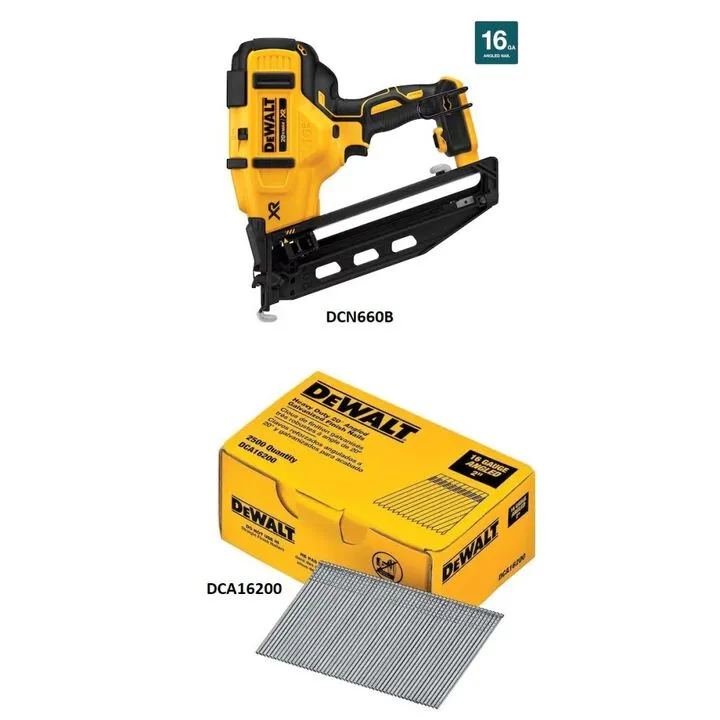 DEWALT 16-Gauge Cordless Finish Nailer & 2-Inch Finish Nails Professional Bundle 1