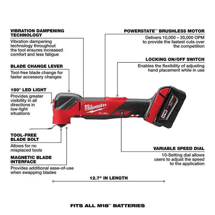 Milwaukee M18 FUEL Oscillating Multi-Tool Kit - Professional Grade Performance 3