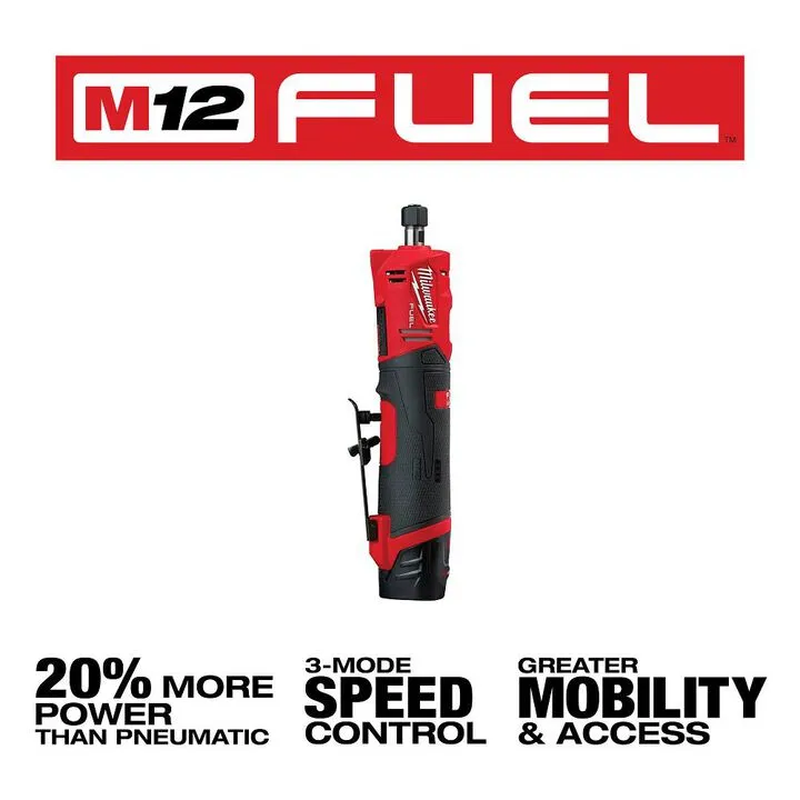 Milwaukee M12 FUEL Straight Die Grinder 2 Battery Kit - Precision Performance 3