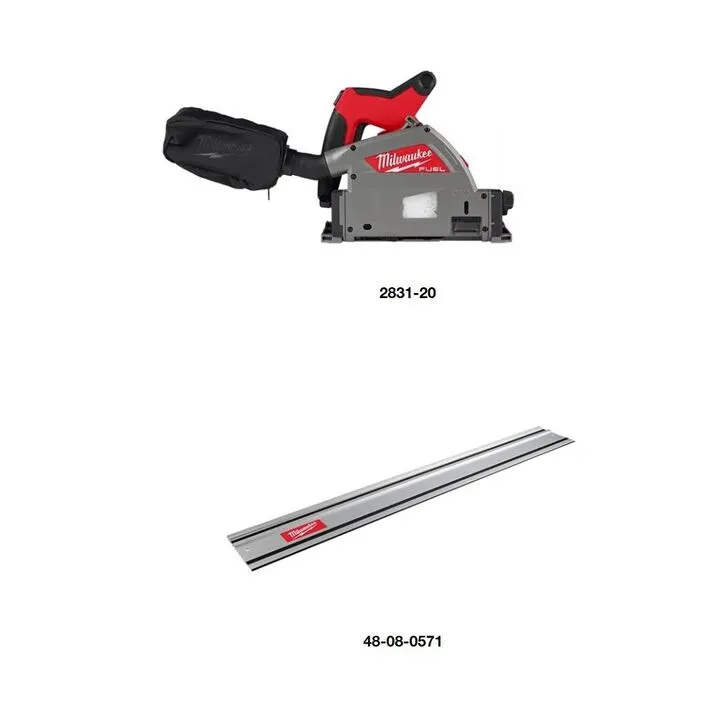 Milwaukee M18 FUEL 6-1/2 Inch Plunge Track Saw with 55 Inch Guide Rail 1