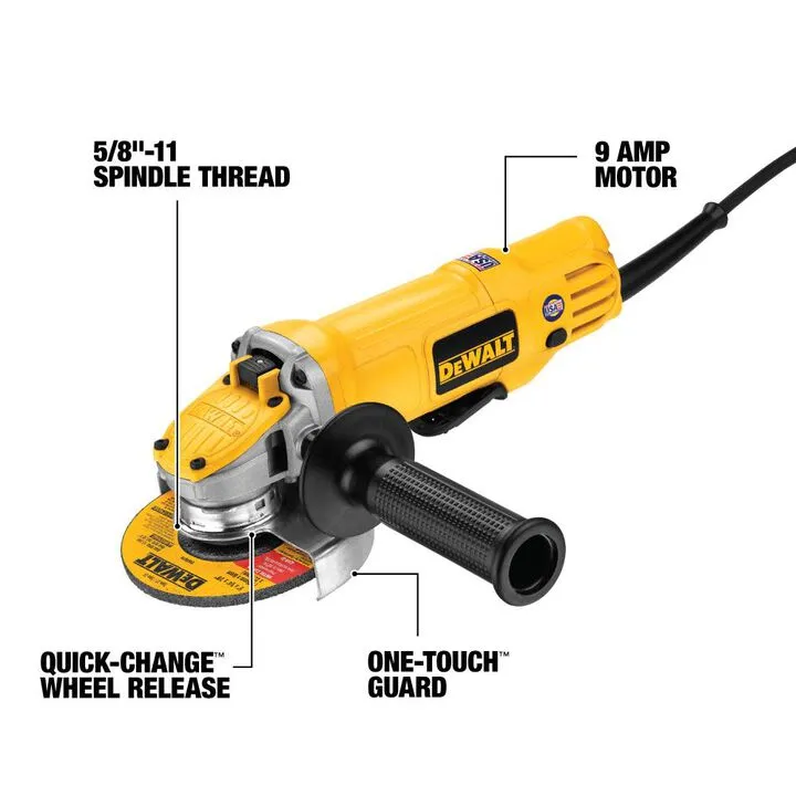 DEWALT 4-1/2 In. Paddle Switch Small Angle Grinder - High-Performance Industrial Power Tool 1