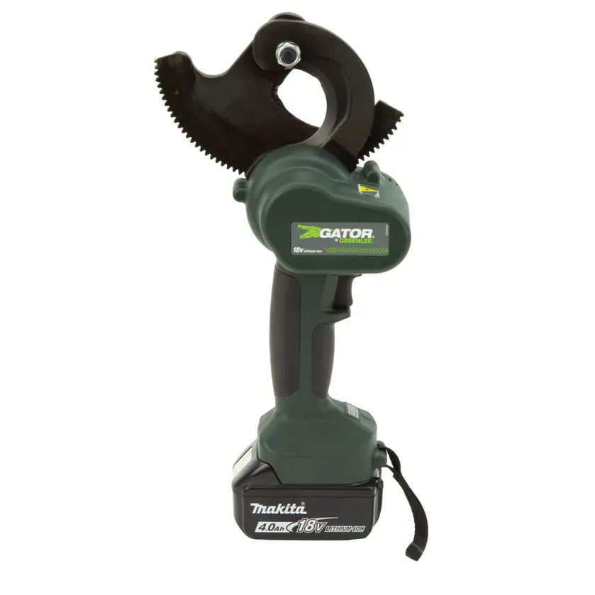Greenlee Gator Battery Ratchet Cutter Kit (Includes 2x 18V 4.0Ah Makita Batteries, Charger & Case) 1