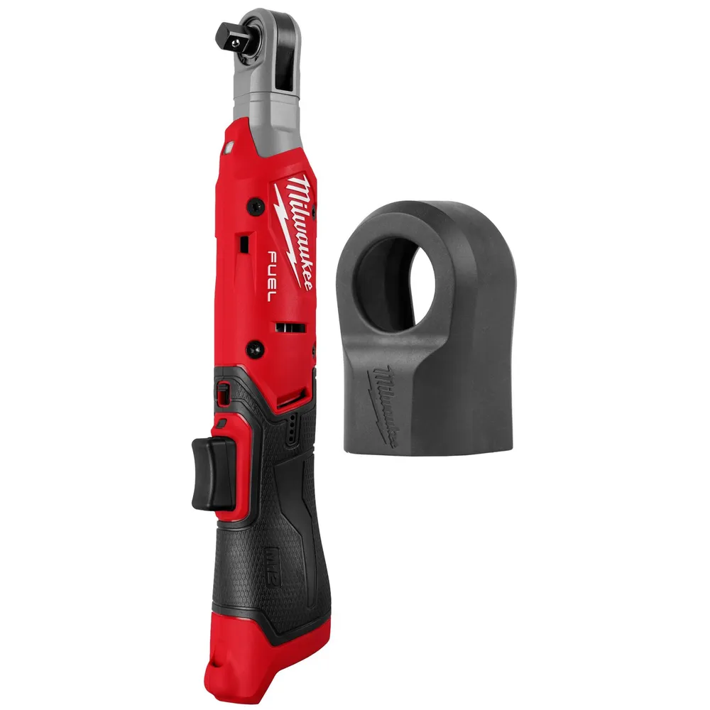 Milwaukee M12 FUEL 3/8 Inch Ratchet (Bare Tool) & Protective Boot Bundle