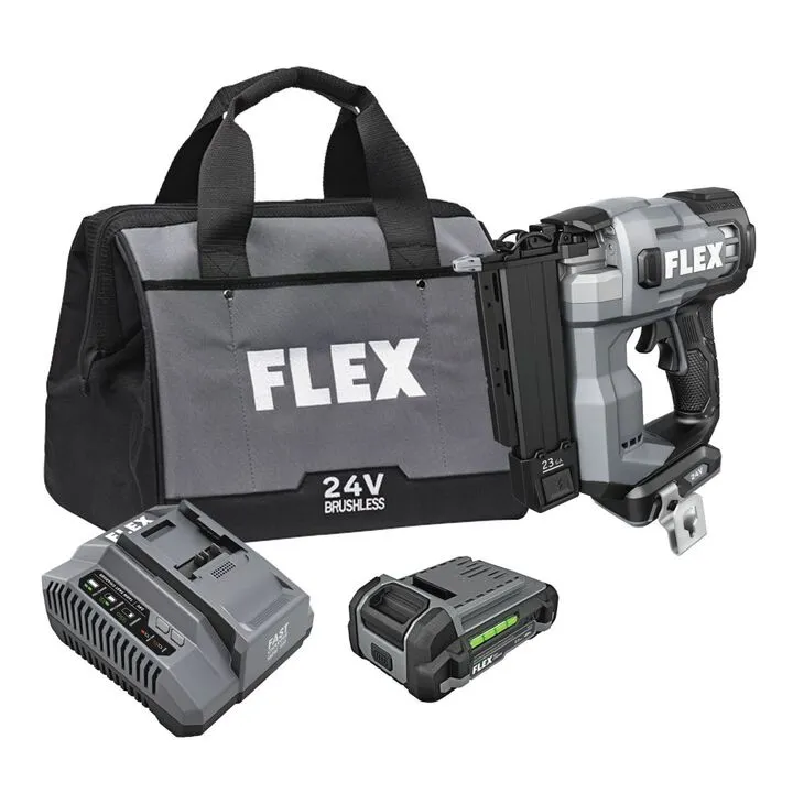 FLEX 24V Brushless 23 Gauge Pin Nailer Kit - Professional Precision & Power 1