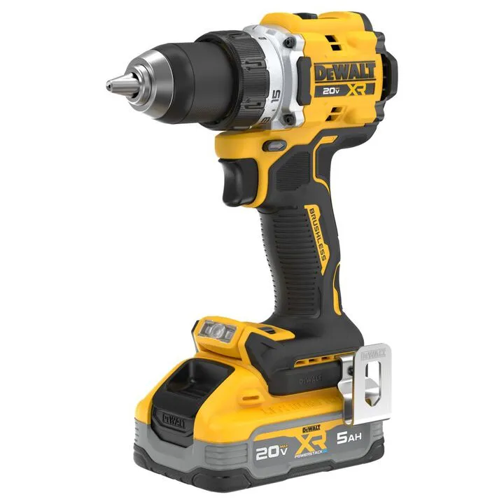 DEWALT 20V MAX XR 1/2-Inch Brushless Drill/Driver Kit with 5Ah POWERSTACK Battery 1