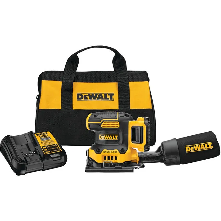 DEWALT 20V MAX XR Cordless 1/4 Sheet Variable Speed Sander Kit with 2.0 Ah Battery