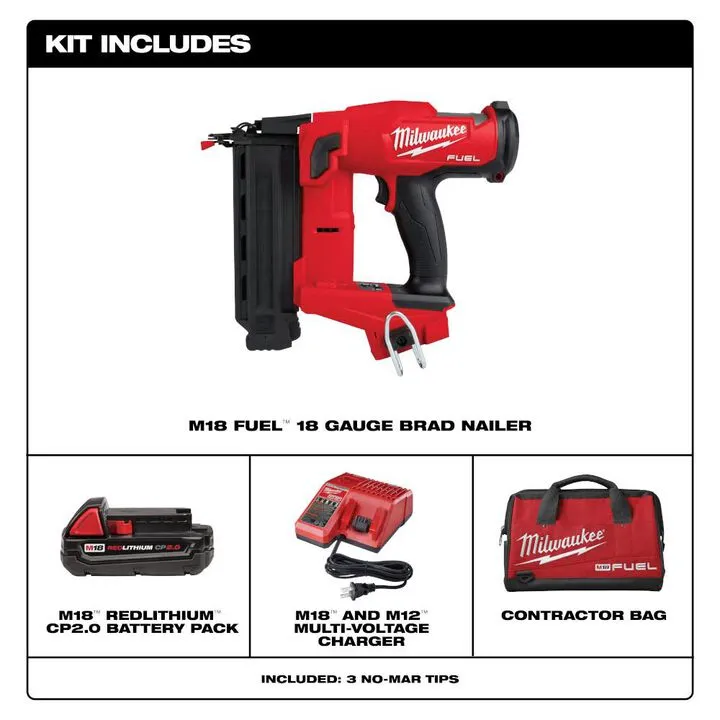 Milwaukee M18 FUEL 18 Gauge Brad Nailer Kit - Professional Cordless Performance 2