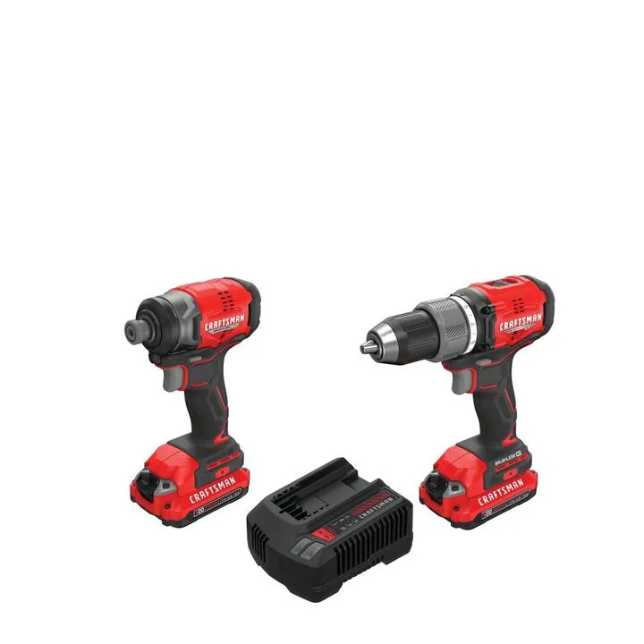 CRAFTSMAN V20 BRUSHLESS RP 2-Tool Combo Kit with 2 Batteries - High-Performance Cordless Set 1