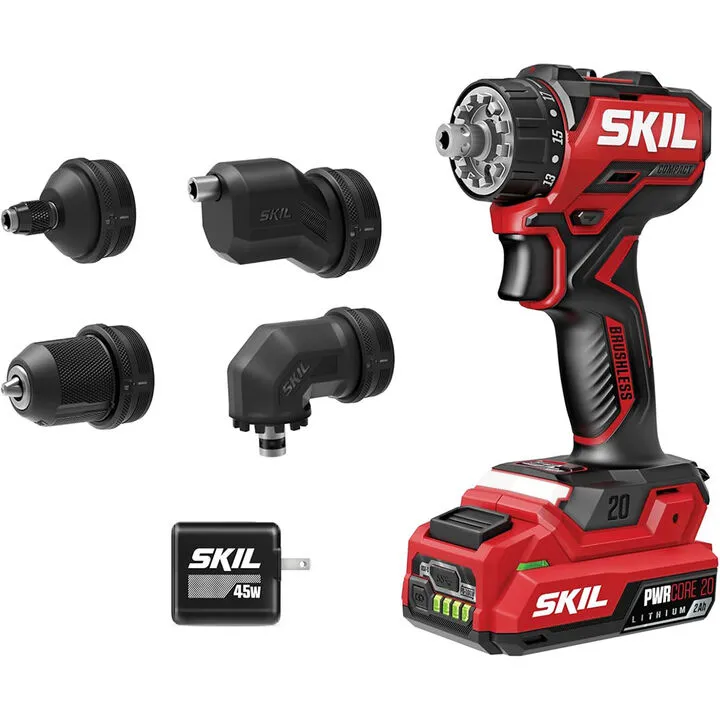 SKIL 20V Brushless Compact Multi-Head Drill Driver Kit - High-Efficiency Versatility