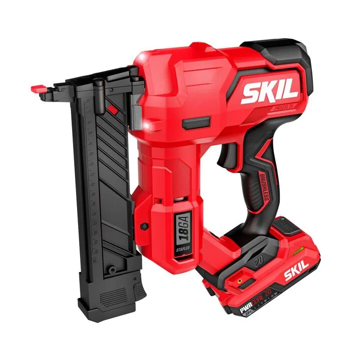 SKIL PWR CORE 20 Brushless 20V 18 Gauge 1/4 Inch Narrow Crown Stapler Kit - Professional Cordless Performance 1