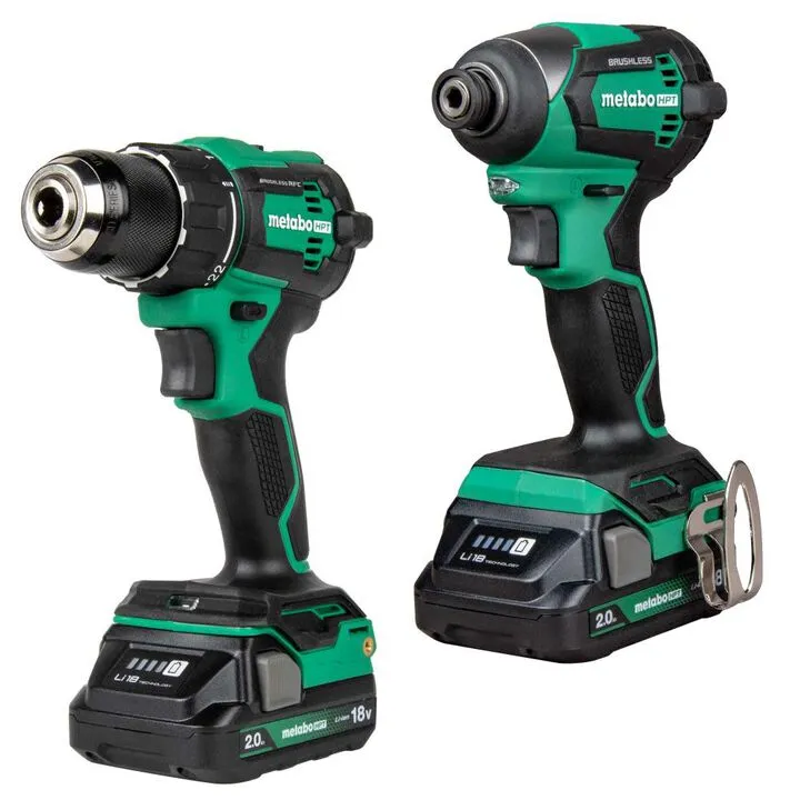 Metabo HPT 18V Cordless Brushless Driver Drill & Impact Driver Combo Kit 1