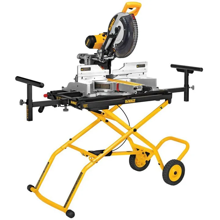 DEWALT 60V MAX Sliding Miter Saw (Bare Tool) and Premium Rolling Miter Saw Stand Bundle 9