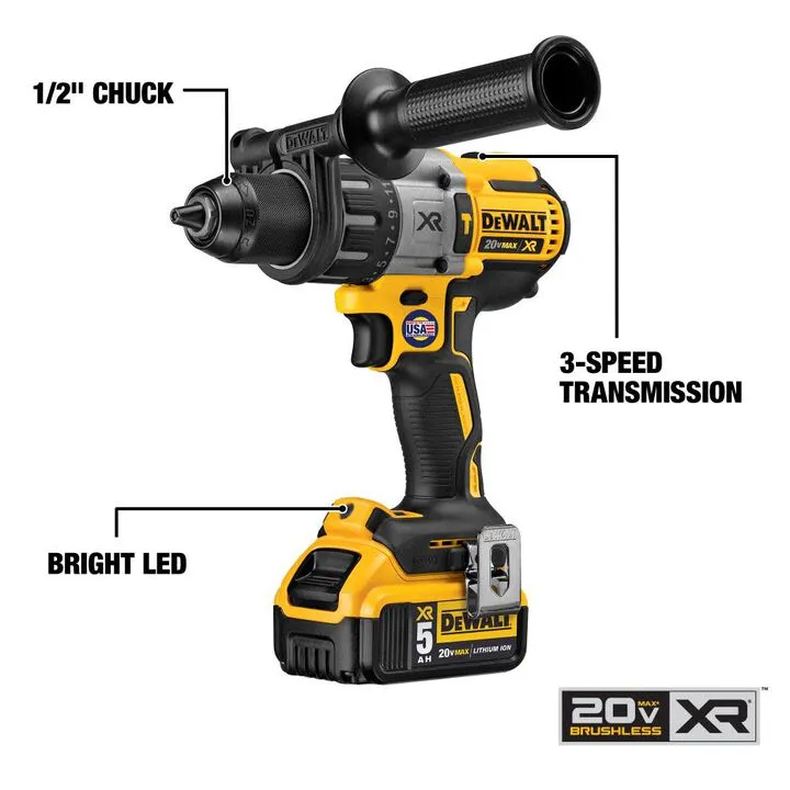 DEWALT 20V MAX XR Hammer Drill & Impact Driver Combo Kit - Brushless Performance Series 1