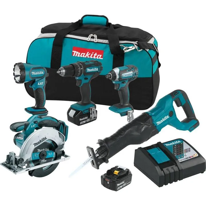 Makita 18V LXT Lithium-Ion Cordless Combo Kit (5-Tool Set)