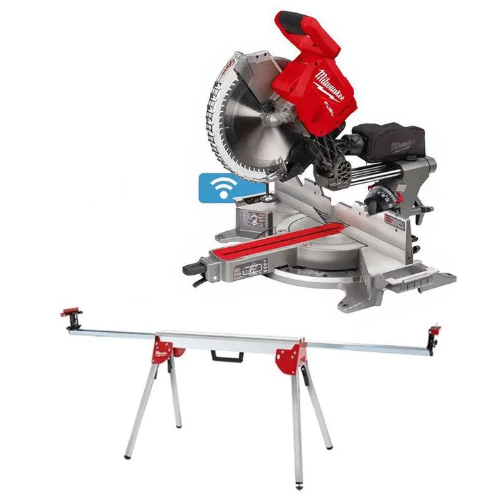 Milwaukee M18 10-Inch Cordless Miter Saw Kit with Heavy-Duty Folding Stand