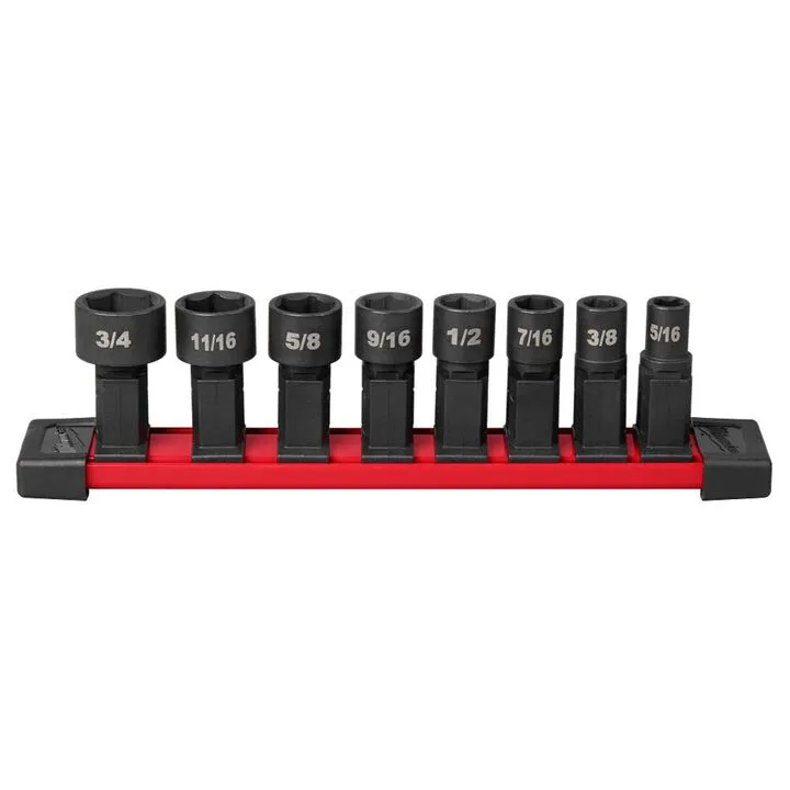 Milwaukee M12 Insider Extended Reach Ratchet (Bare Tool) with 8-Piece SAE Socket Set Bundle 10
